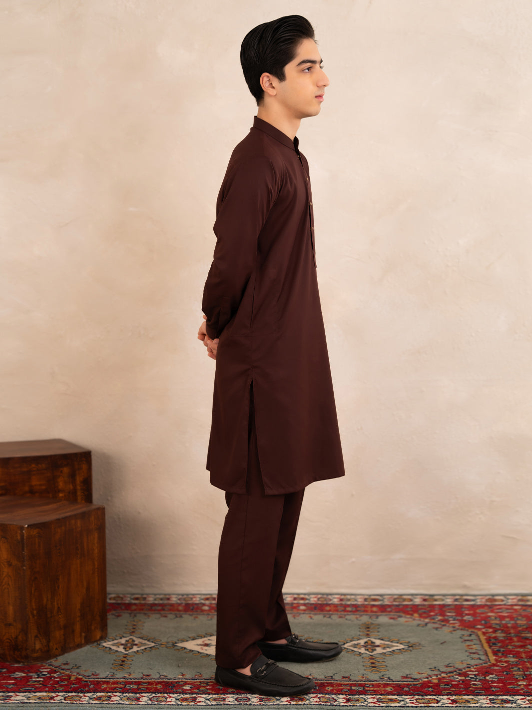 Maroon Plain Kurta Trousers - ALTET-KT-016