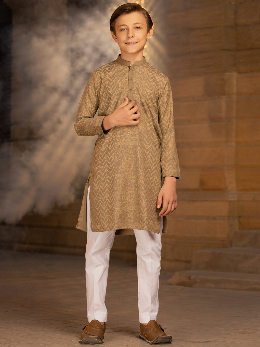 Light Green Blended Kurta - ALT-K-035A