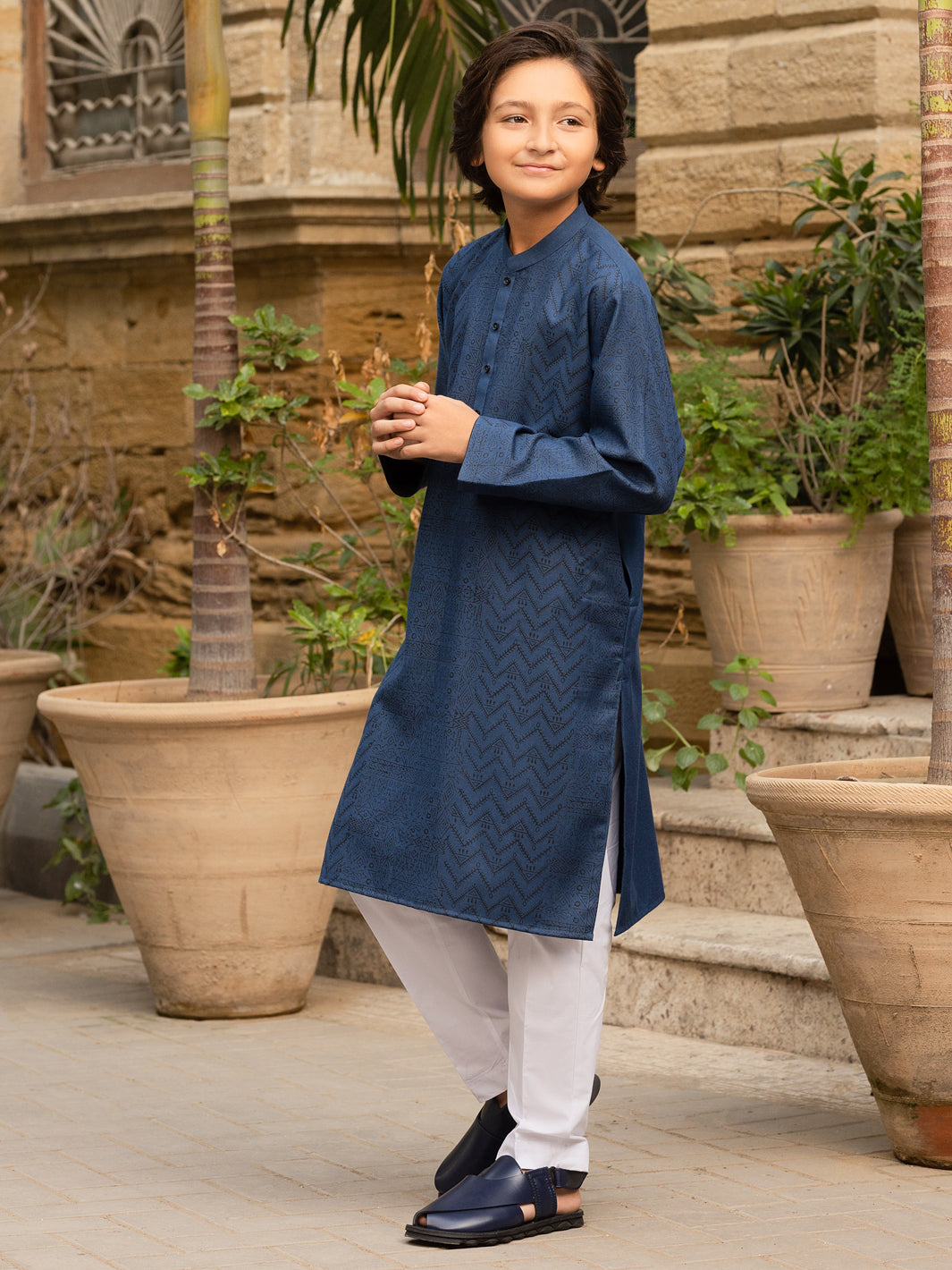 Blue Blended Kurta - ALT-K-035C