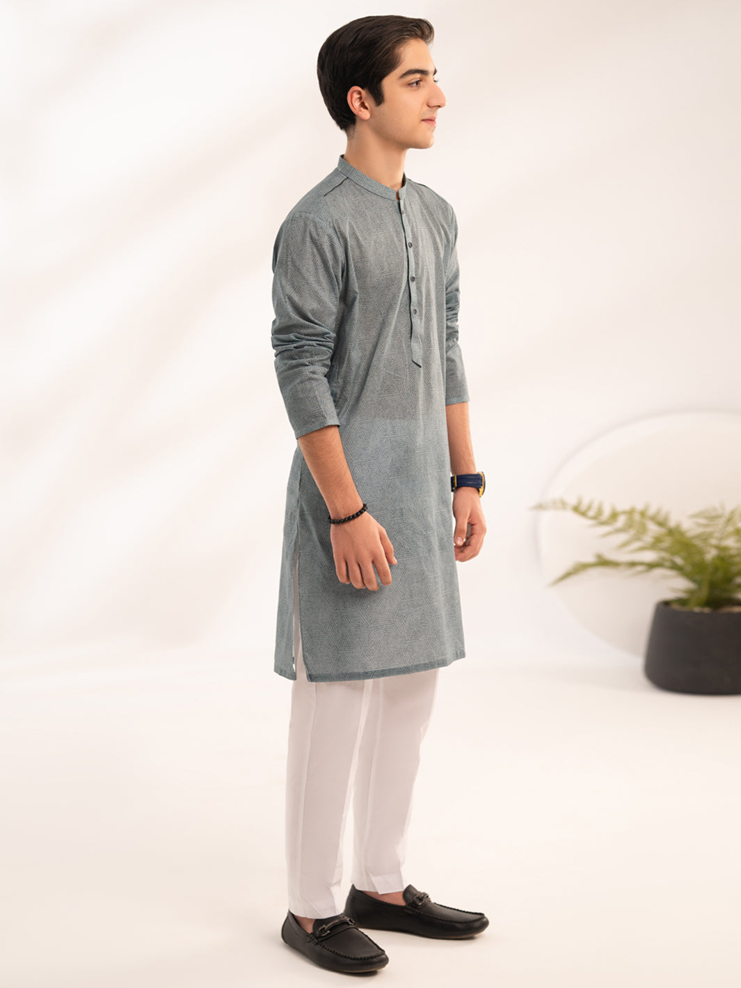 Grey Cotton Kurta - ALT-K-070