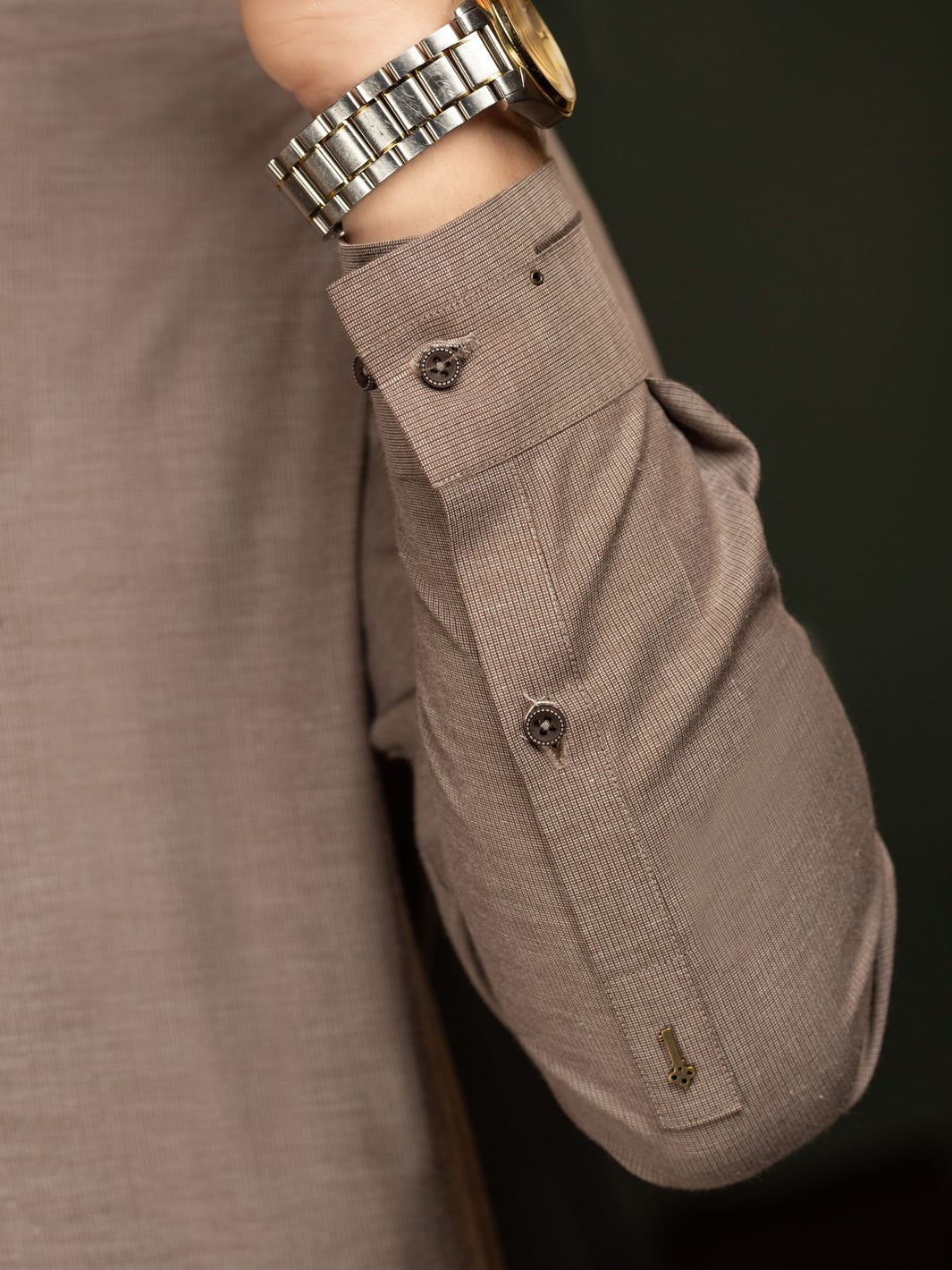 Brown Blended Kameez Shalwar - ALT-KS-073