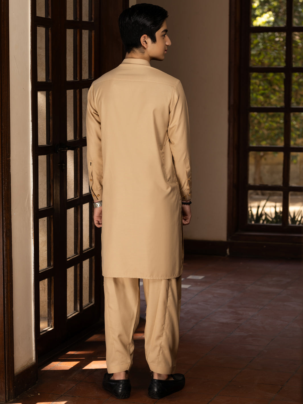 Fawn Blended Kameez Shalwar - ALT-KS-075