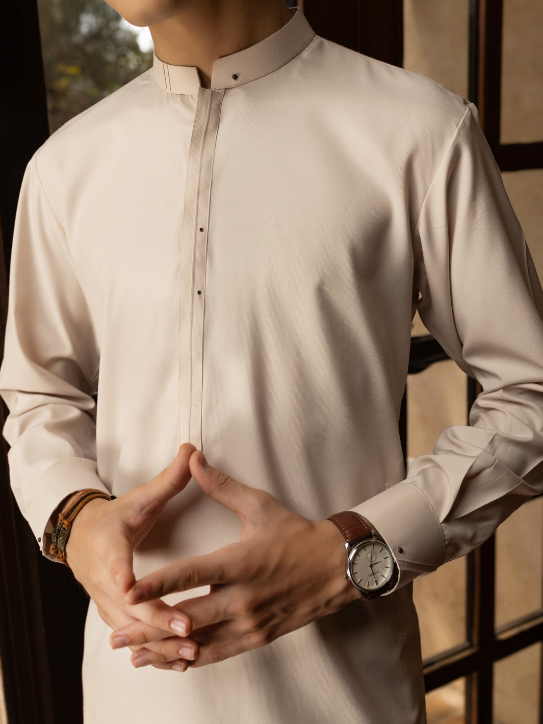 Fawn Blended Kameez Shalwar - ALT-KS-077