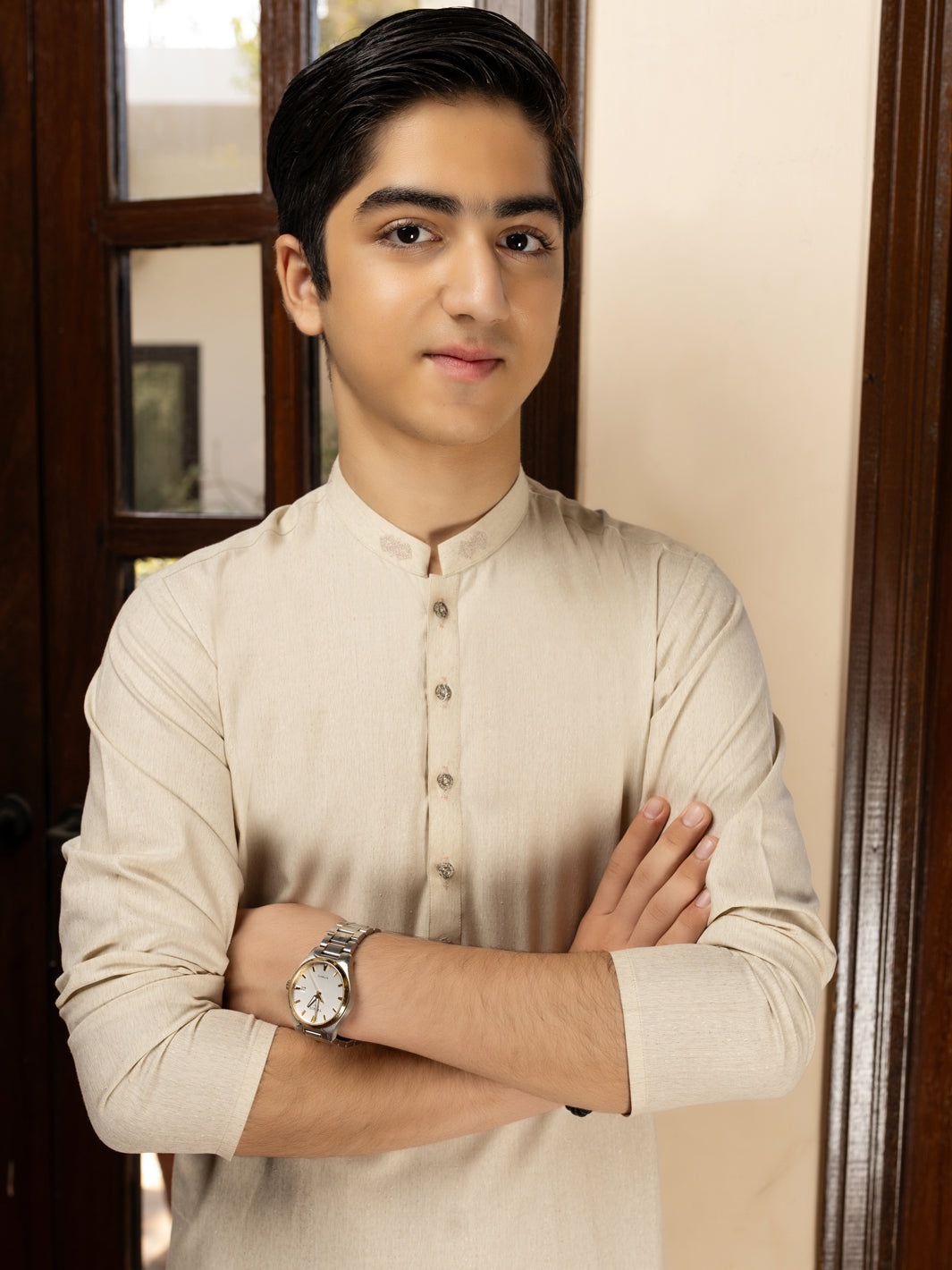 Off White Blended Kurta Trouser - ALT-KT-076