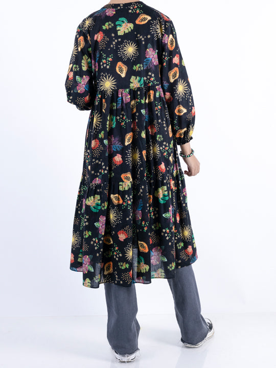 Black Cambric Kurti - ALT-LK-1094