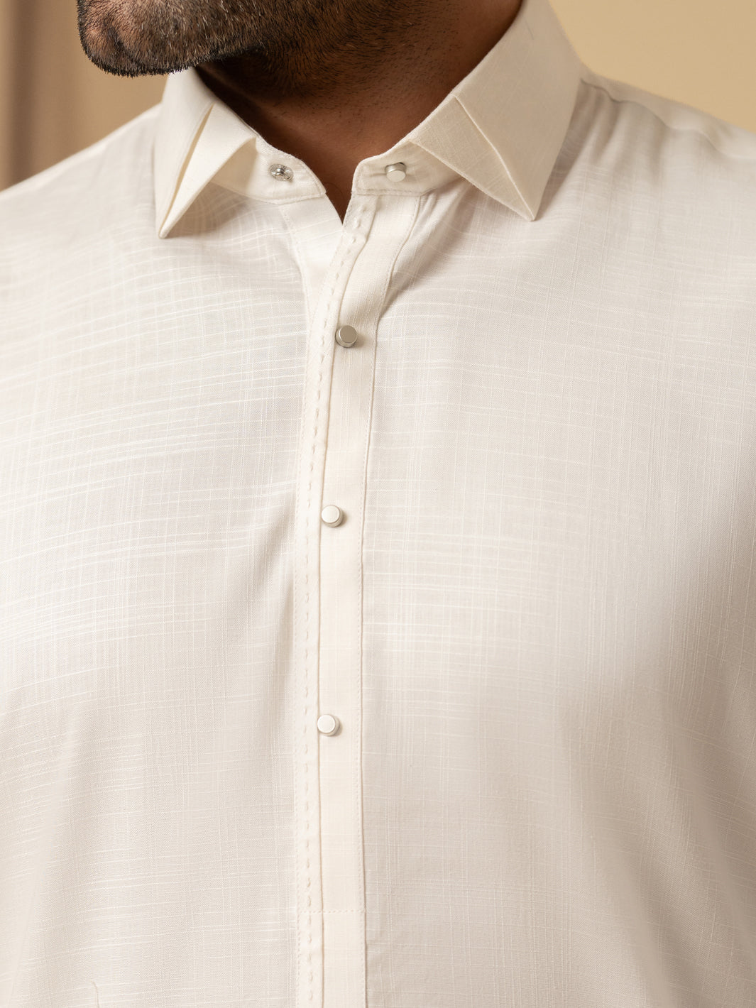 White Cotton Kameez Shalwar - ALWA-KS-584