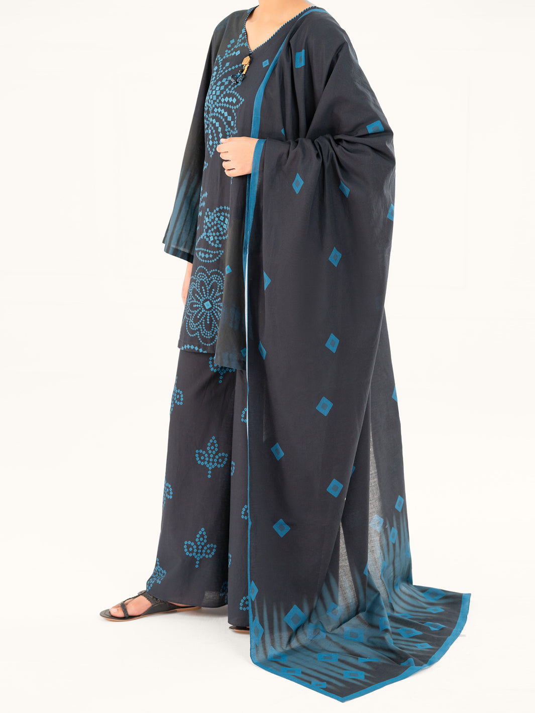 Blue Cambric 3Pc Stitched - AWP-3PS-665B