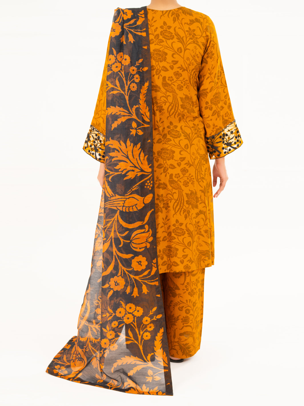Mustard Viscose 3Pc Stitched - AWP-3PS-753