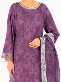 Purple Viscose 3Pc Stitched - AWP-3PS-754
