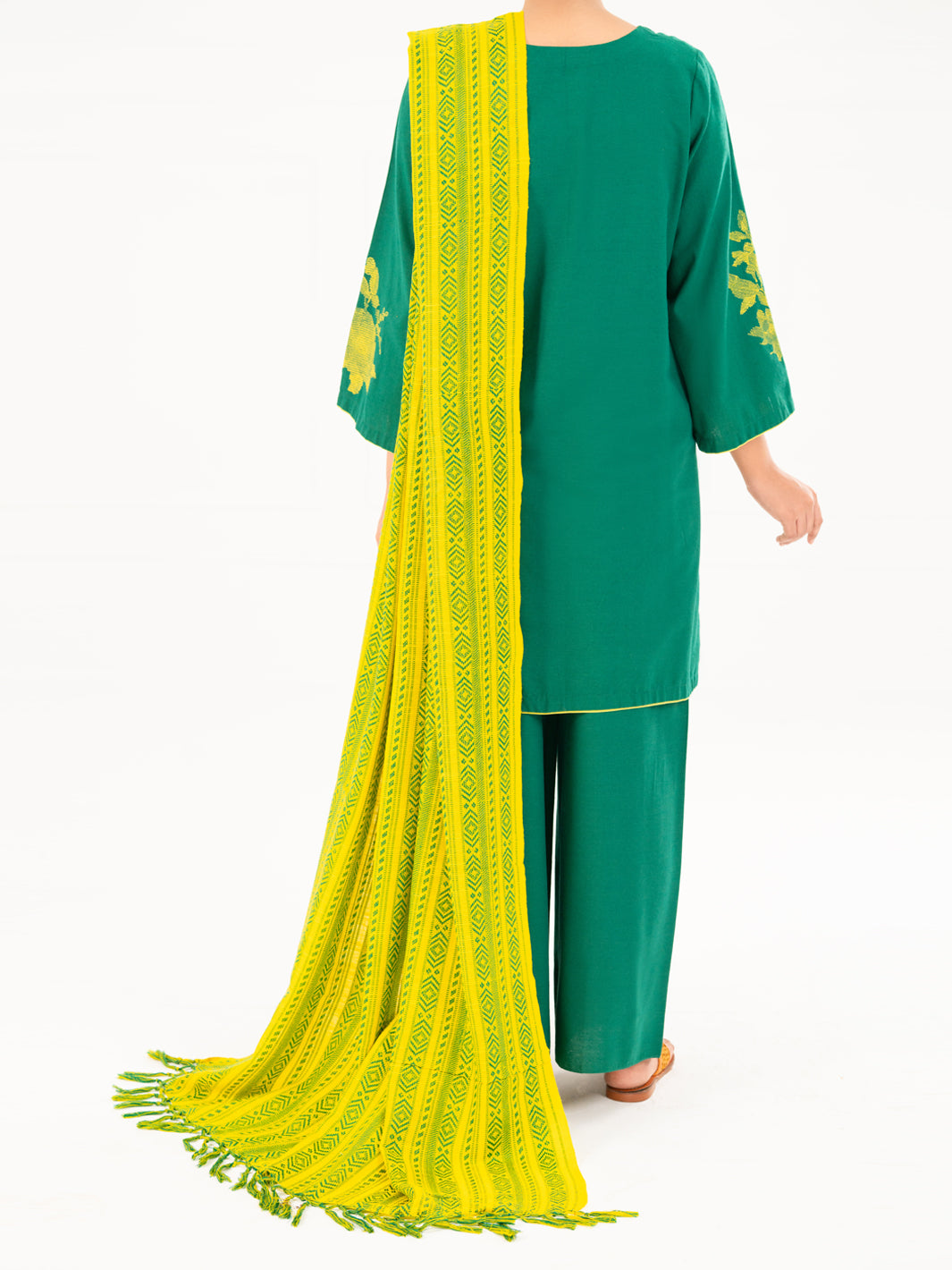 Green Karandi 3Pc Stitched - AWP-3PS-772