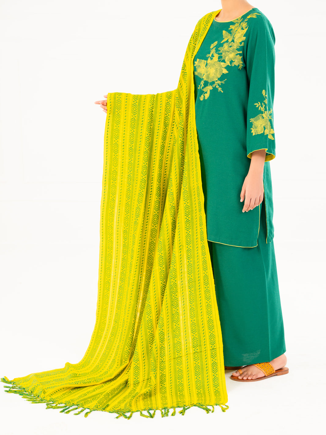 Green Karandi 3Pc Stitched - AWP-3PS-772