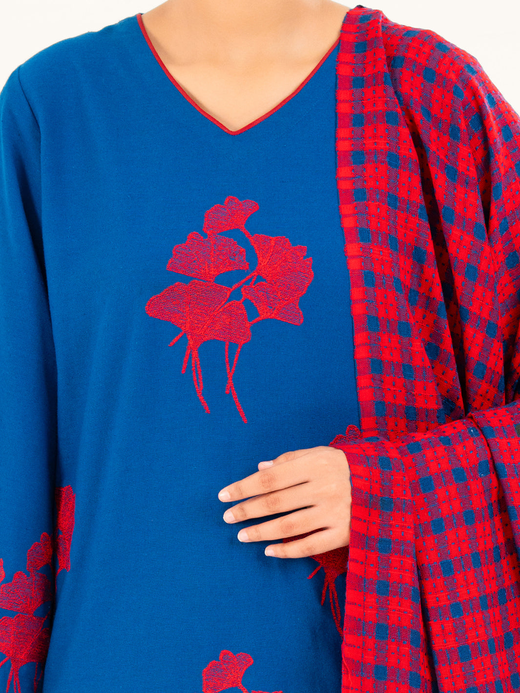 Blue Light Khaddar 3Pc Stitched - AWP-3PS-773