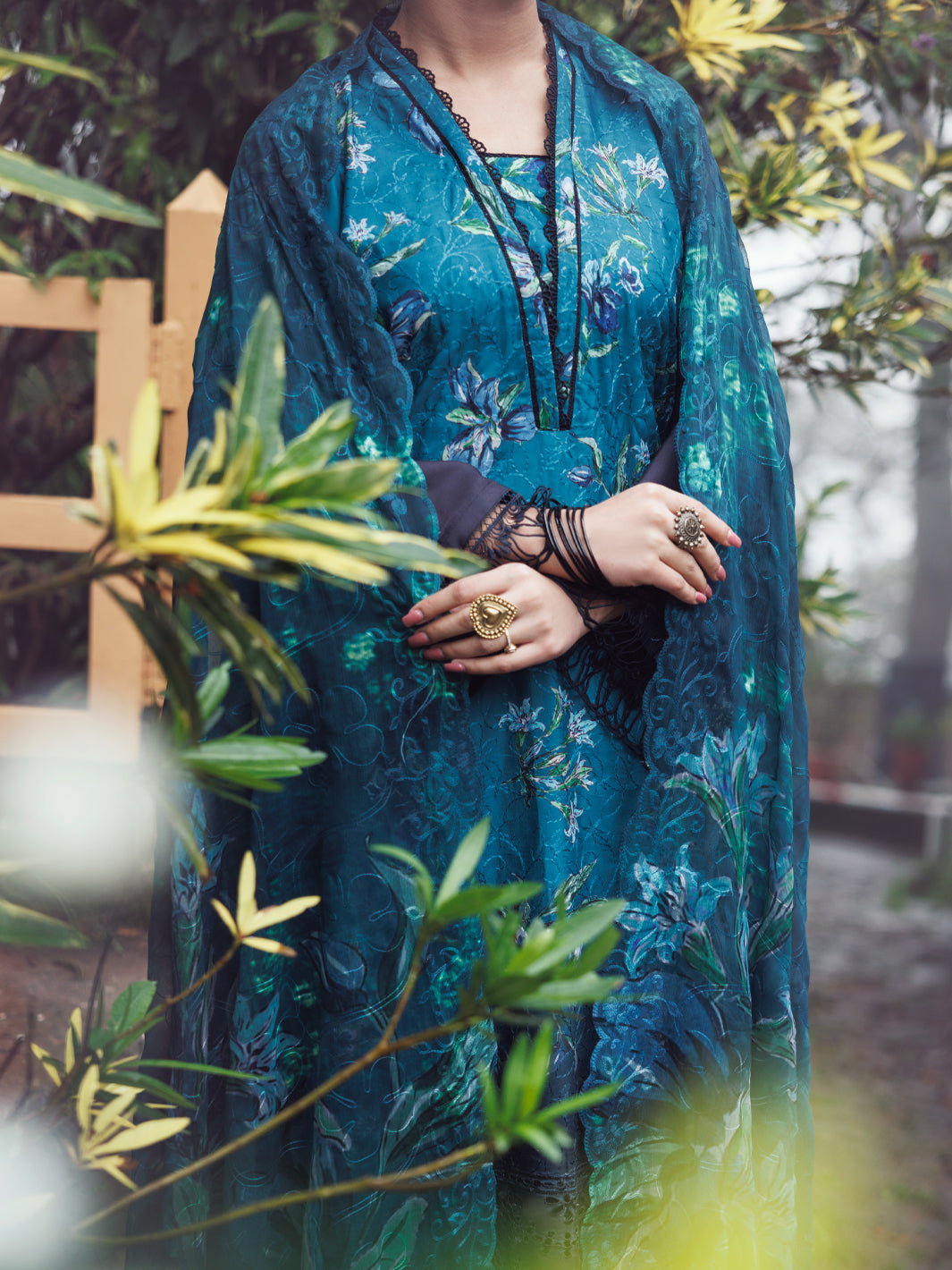 Teal Cambric 3Pc Unstitched - AWP-3PS-794