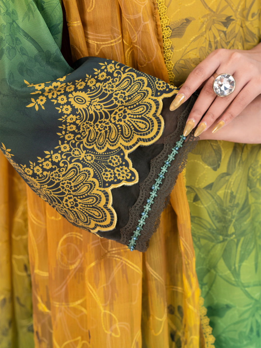 Green Poly-Lawn 3Pc Unstitched - AWP-3PS-796