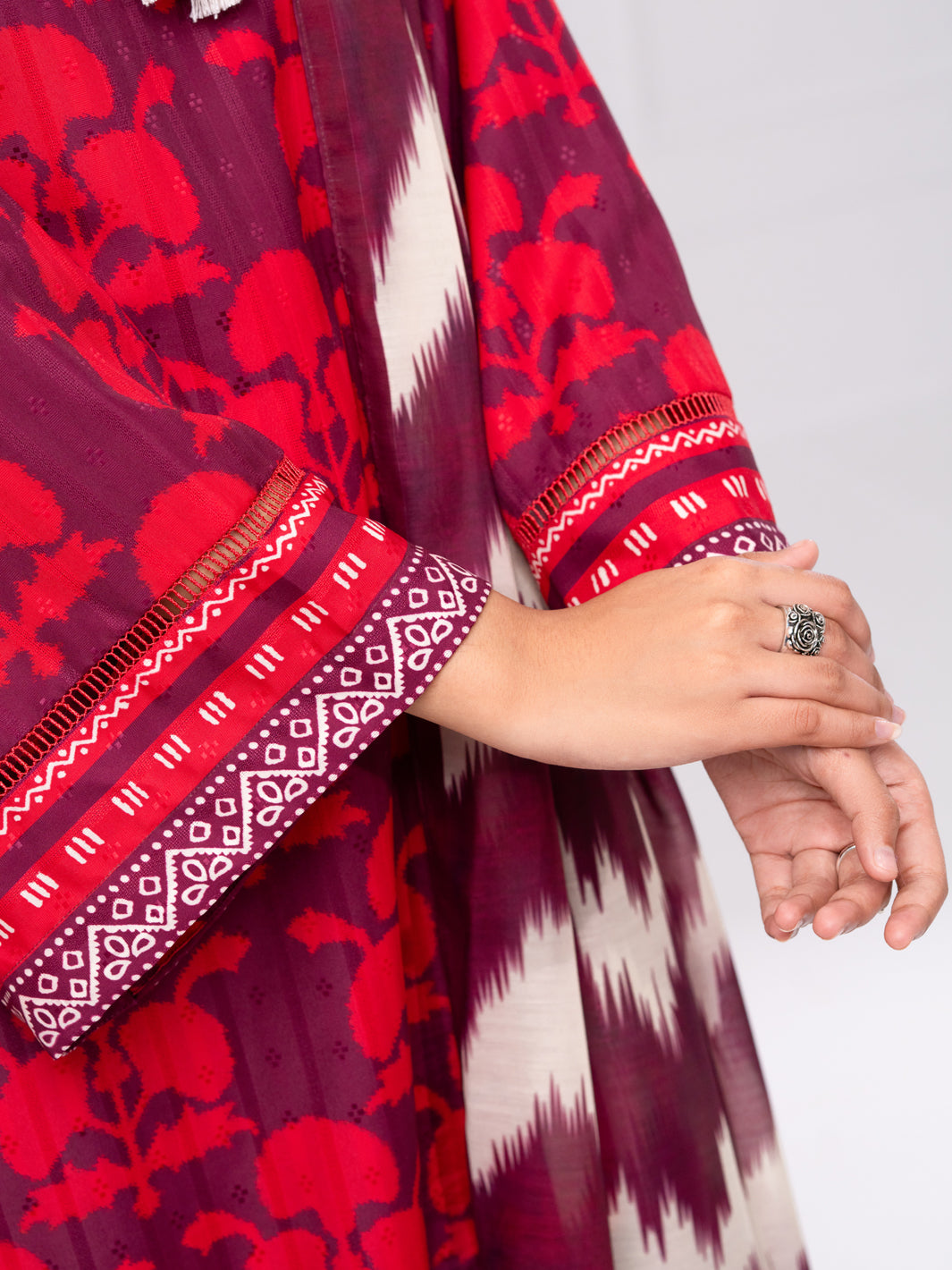 Plum Jacquard 3Pc Unstitched - AWP-3PS-801