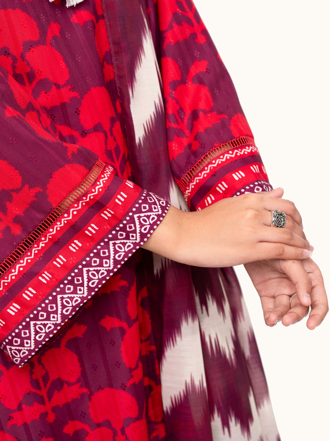 Plum Jacquard 3Pc Unstitched - AWP-3PS-801