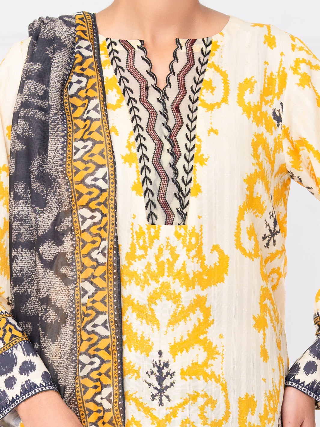 Lemon Lino Kara 3Pc Unstitched - AWP-3PS-802