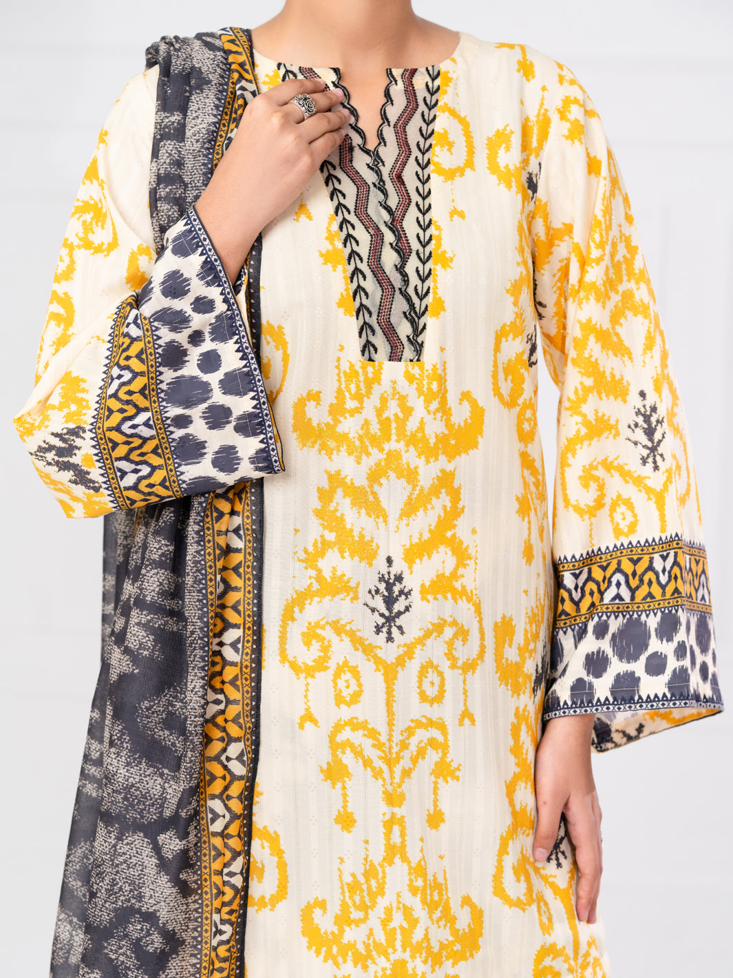 Lemon Lino Kara 3Pc Unstitched - AWP-3PS-802