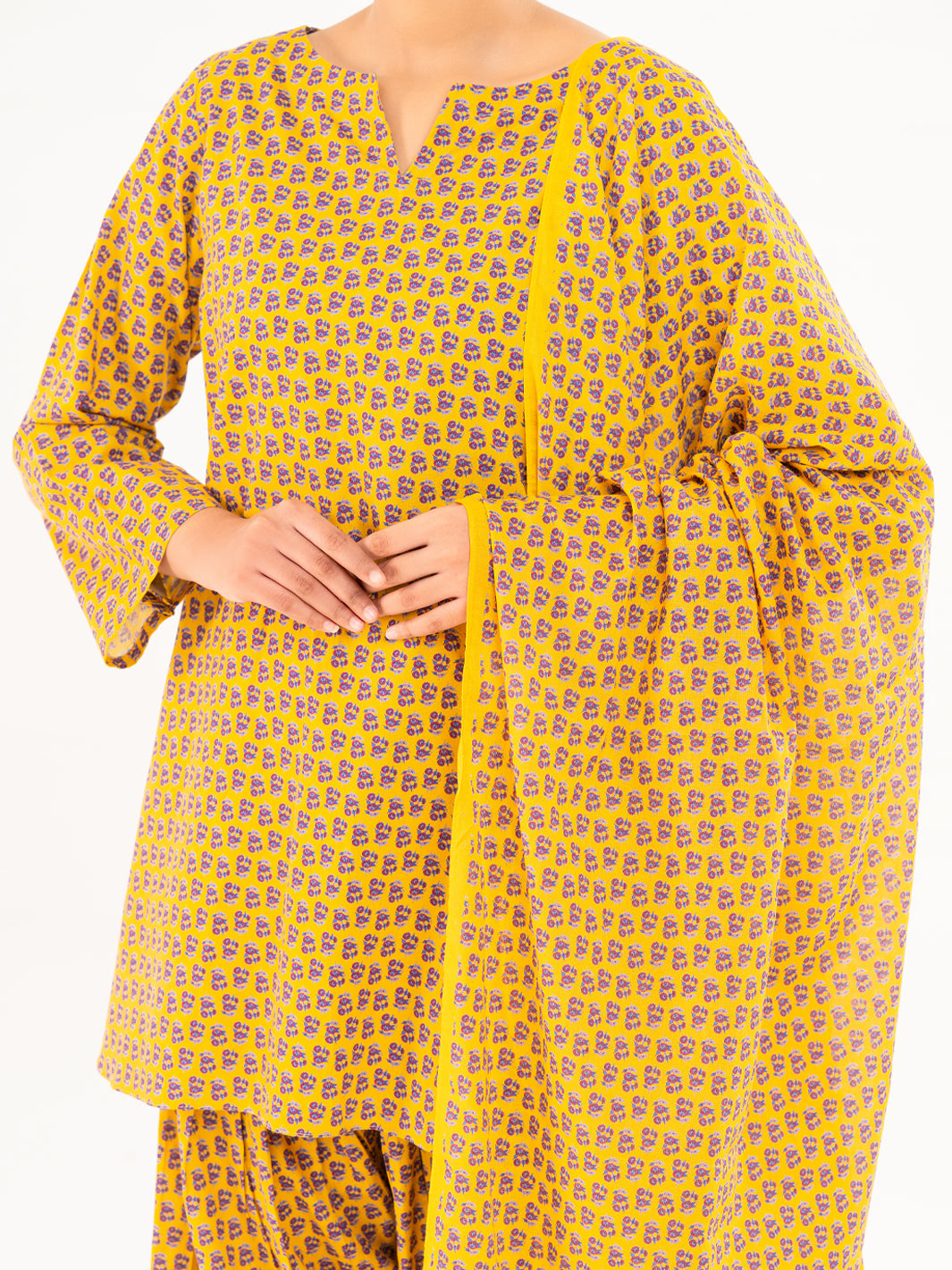Mustard Lawn 3Pc Stitched - AWP-3PS-857