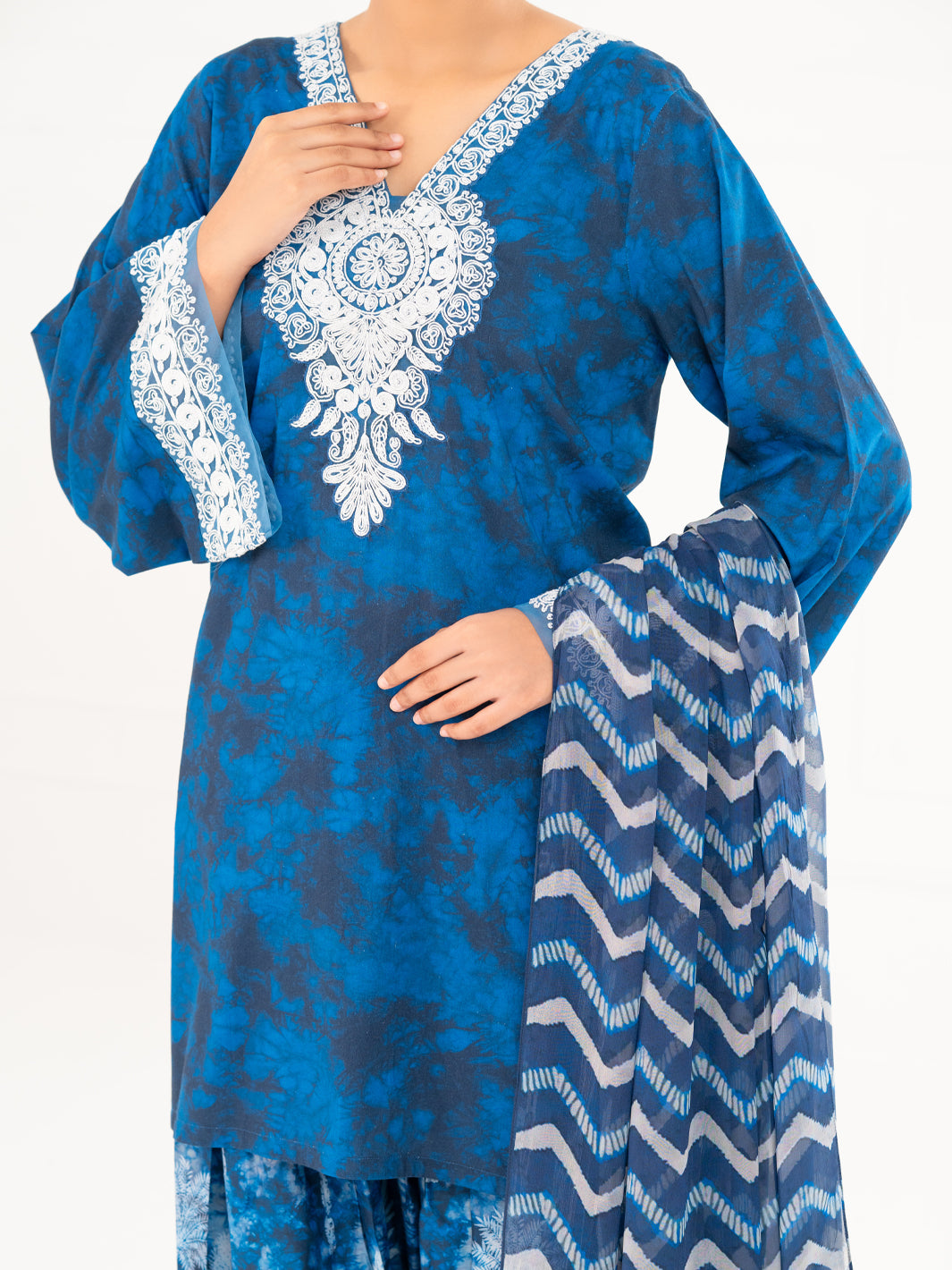 Blue Cambric 3Pc Stitched - AWP-3PS-886