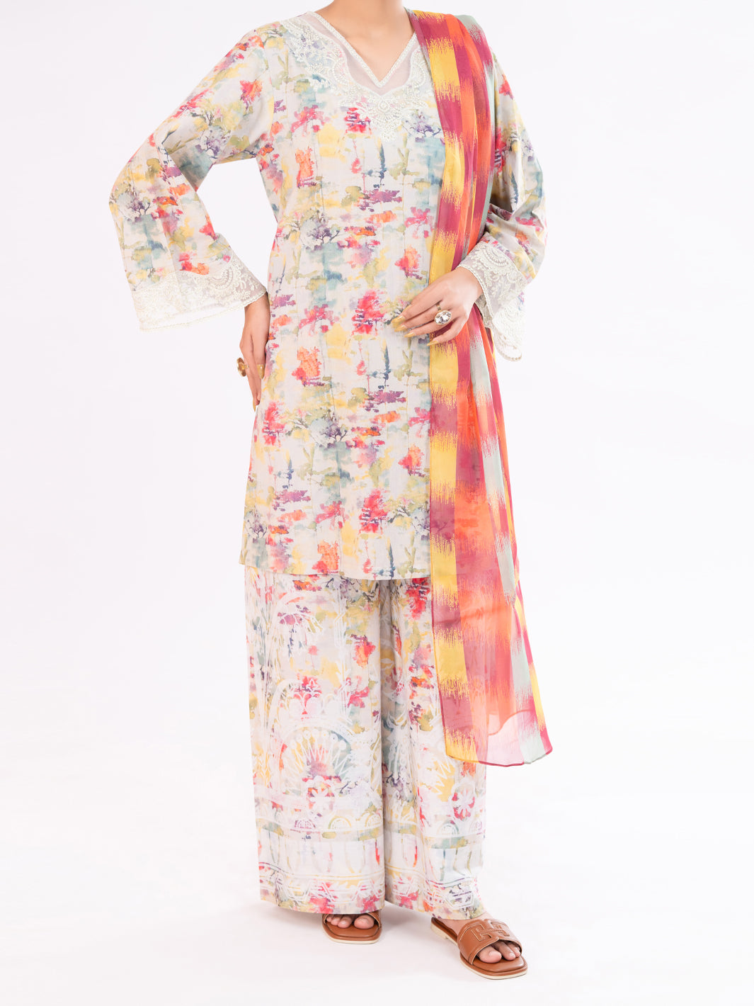 Multicolor Cambric 3Pc Stitched - AWP-3PS-888