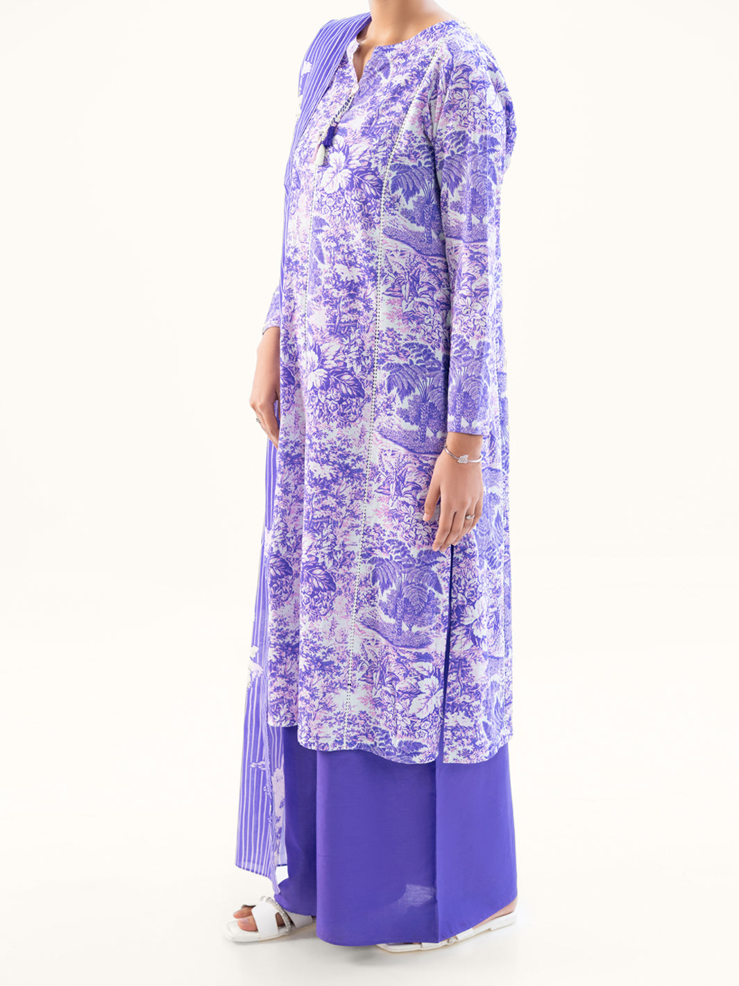 Purple Cambric 3Pc Unstitched - AWP-3PS-894