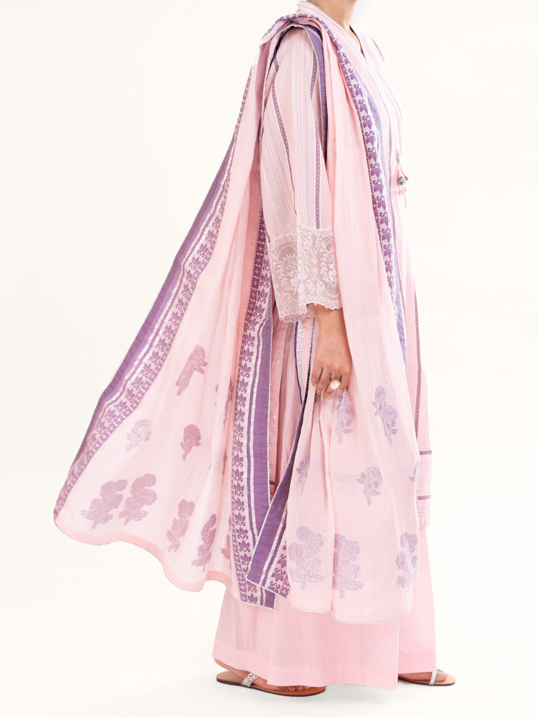 Light Pink Yarn Dyed 3Pc Unstitched - AWP-3PS-925