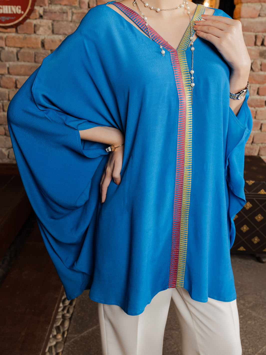 Ferozi Georgette Tunic - AWP-LK-601