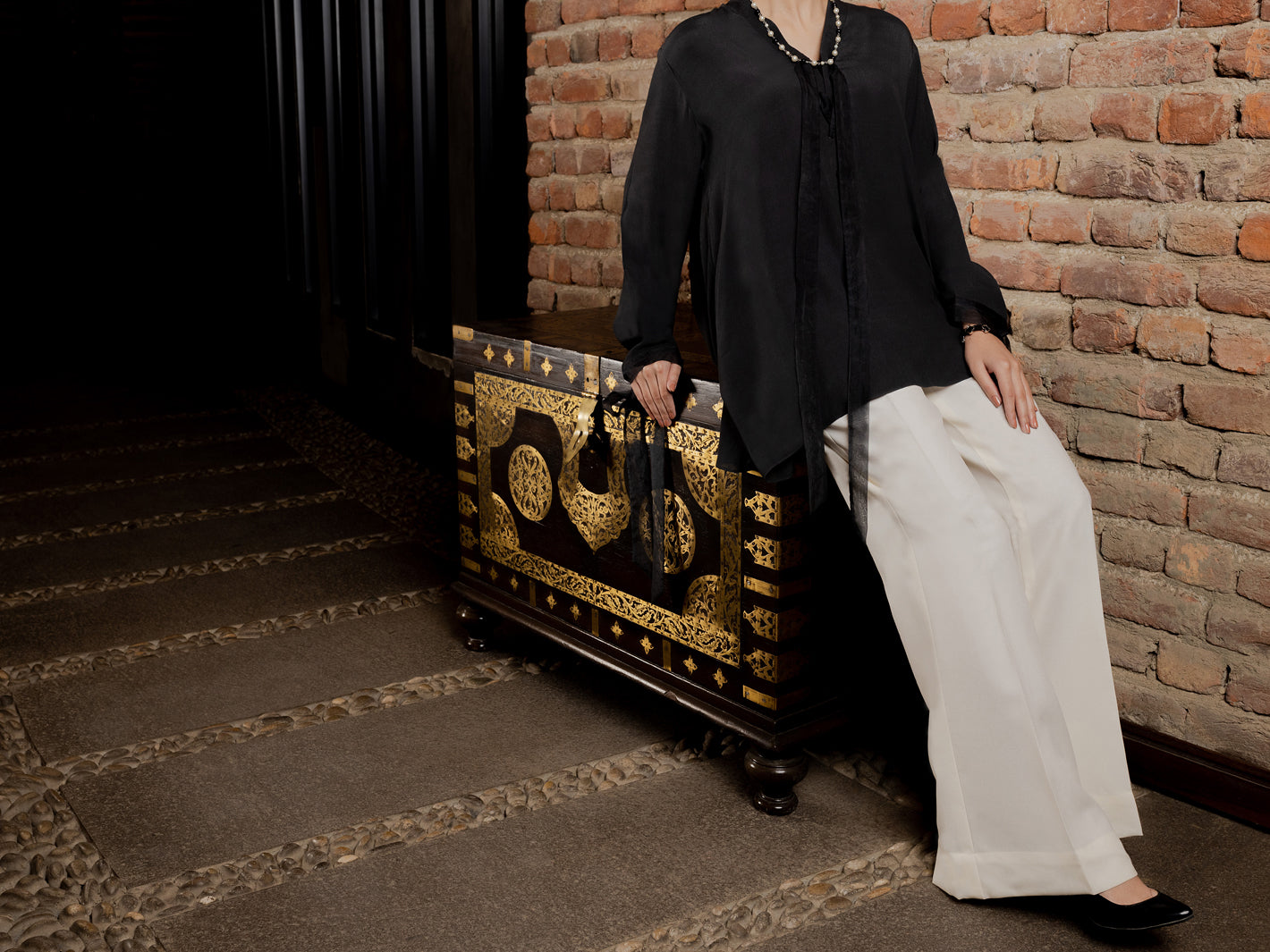 Charcoal Georgette Tunic - AWP-LK-602