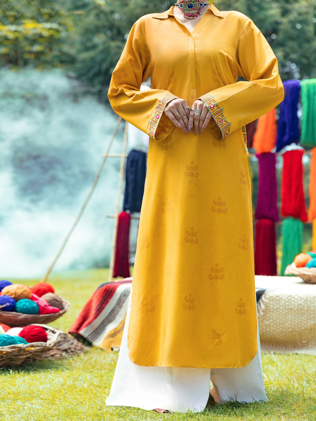 Mustard Viscose Tunic - AWP-LK-613