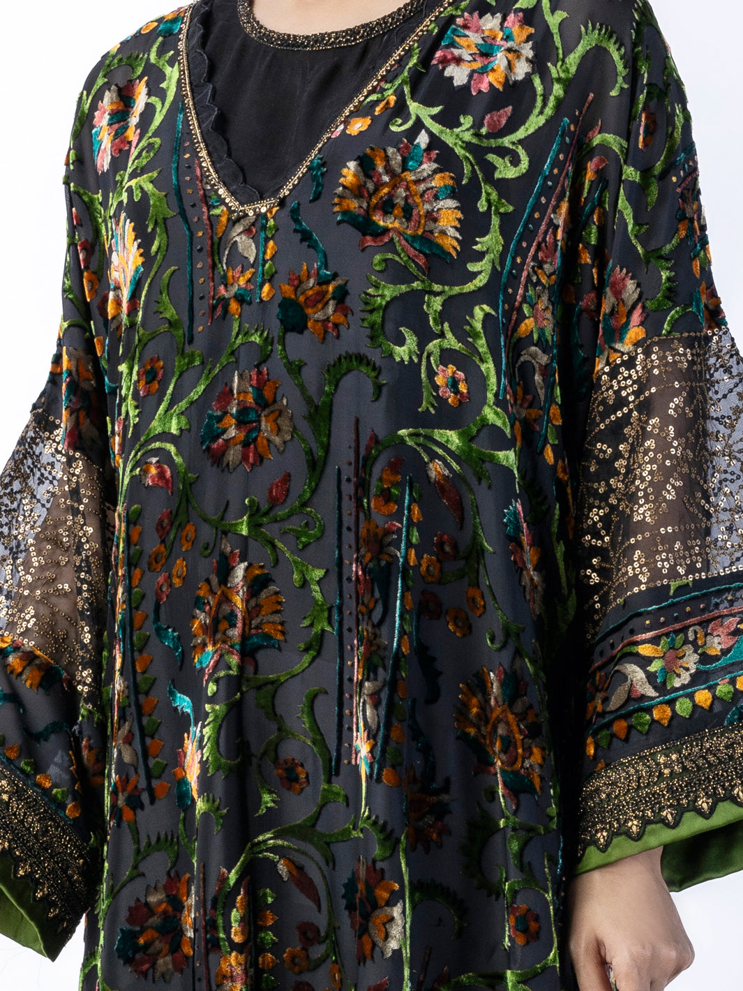 Black Burn Out Tunic - AWP-LK-632 - Almirah Online