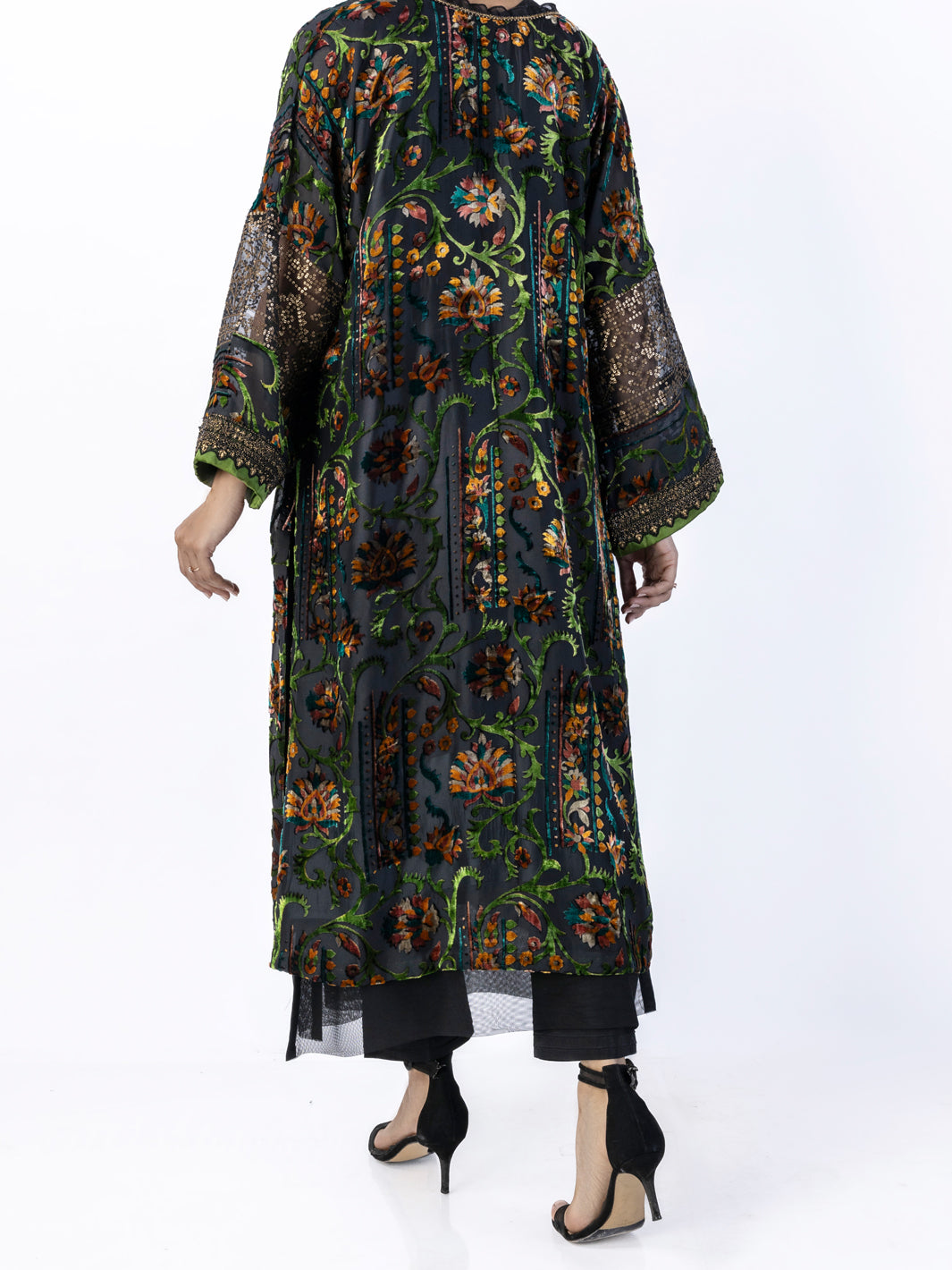 Black Burn Out Tunic - AWP-LK-632 - Almirah Online