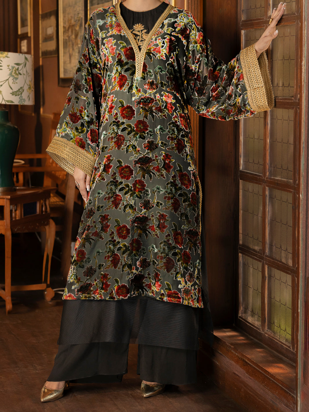 Black Palachi Kurti - AWP-LK-742 Almirah Black Palachi Kurti - AWP-LK-742 Almirah