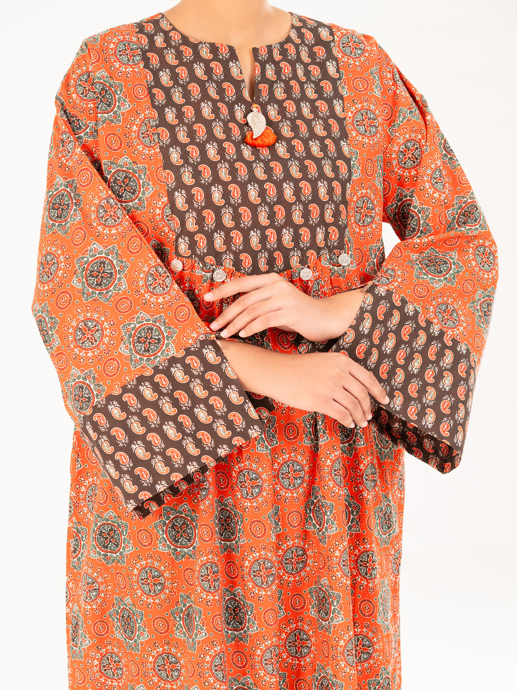 Orange Cambric Kurti - AWP-LK-911