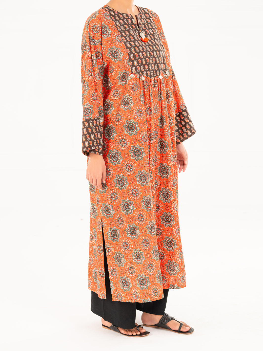 Orange Cambric Kurti - AWP-LK-911
