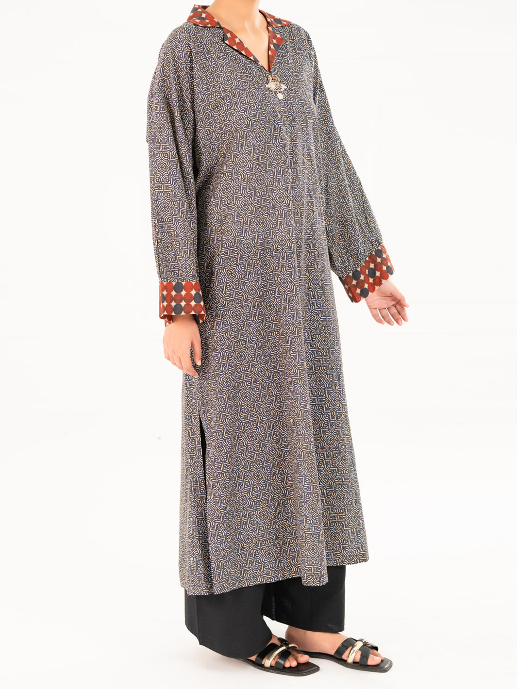 Brown Cambric Kurti - AWP-LK-913