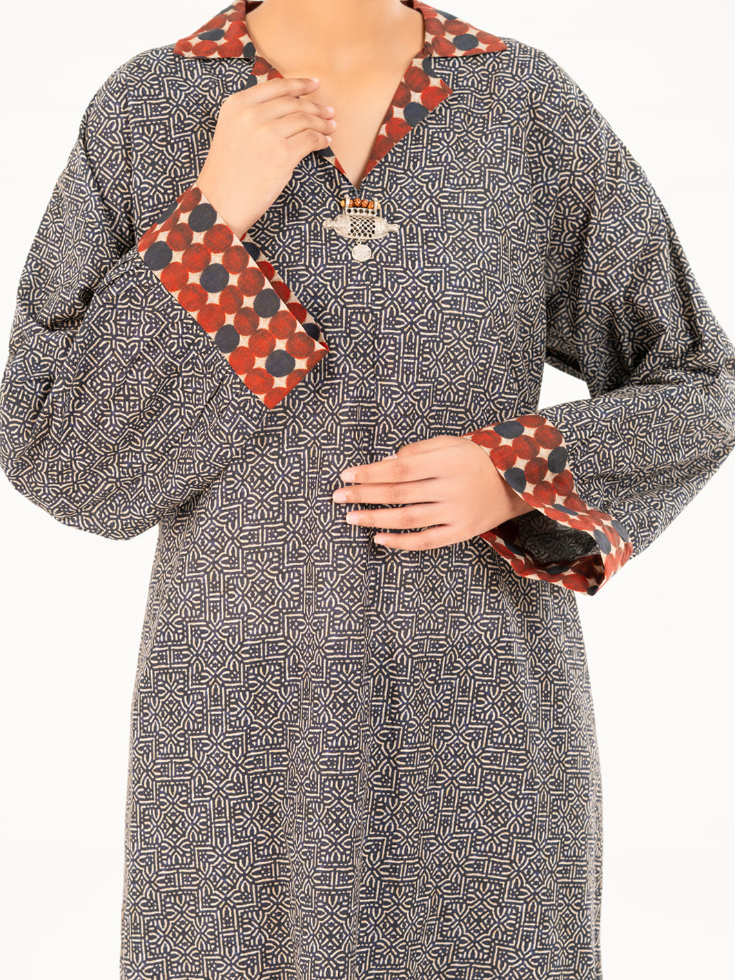 Brown Cambric Kurti - AWP-LK-913