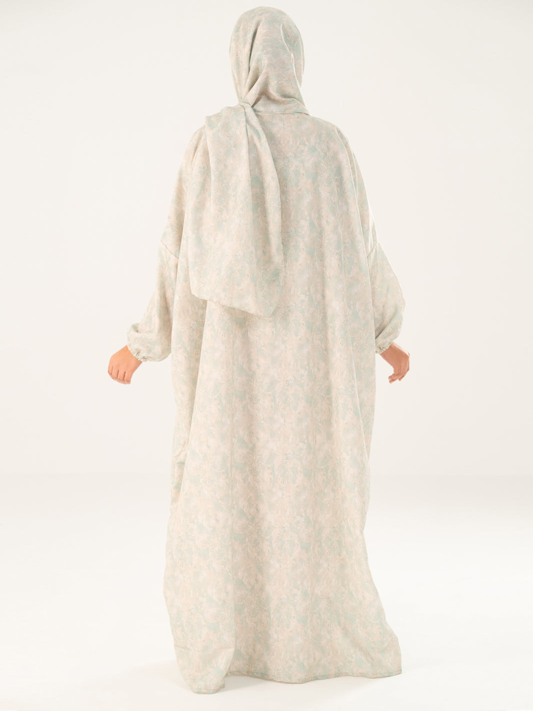 Pistachio Green Swiss Jacquard Salah Robe - AWP-LK-PD-918