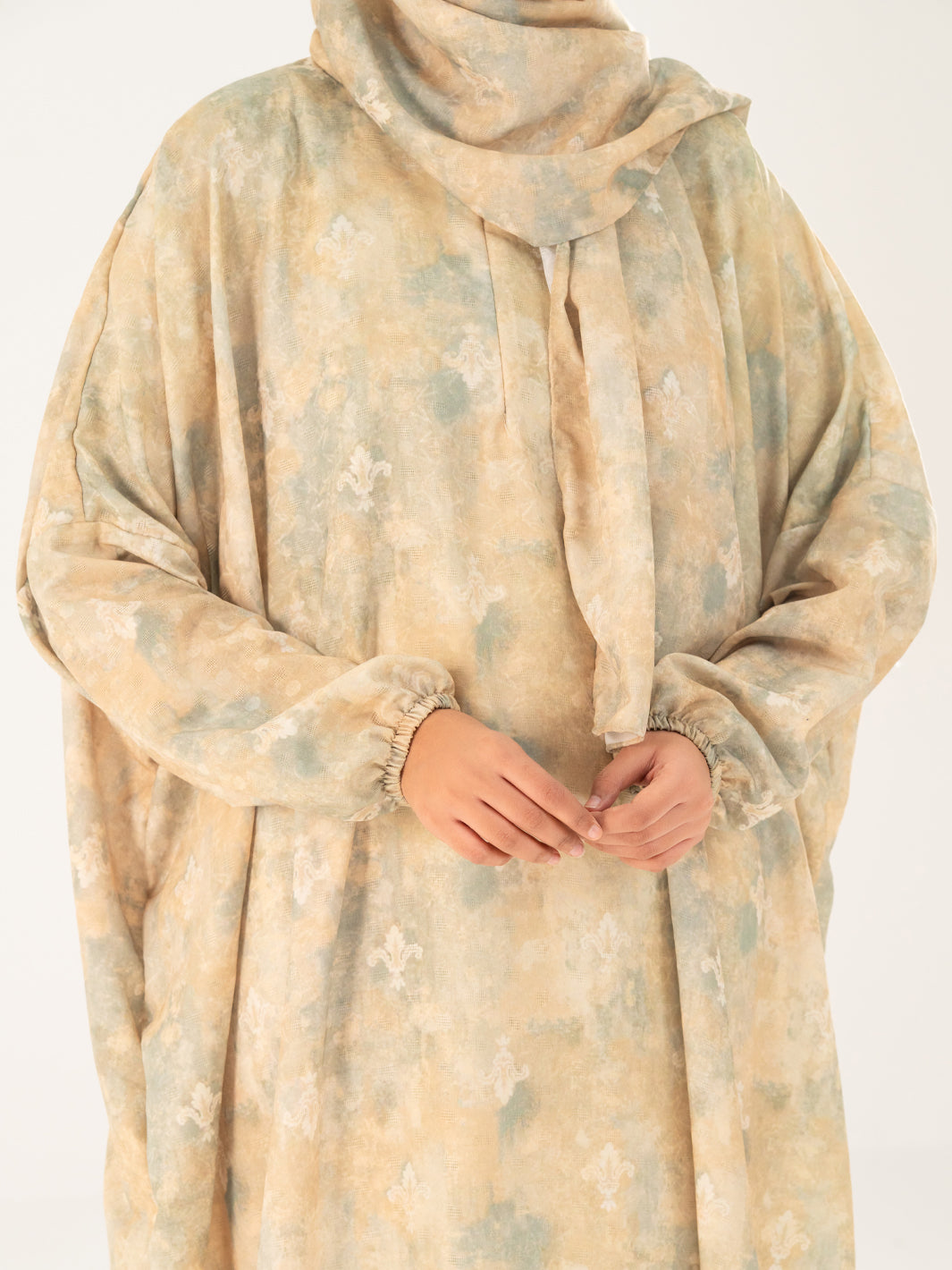 Pistachio Green Swiss Jacquard Salah Robe - AWP-LK-PD-919