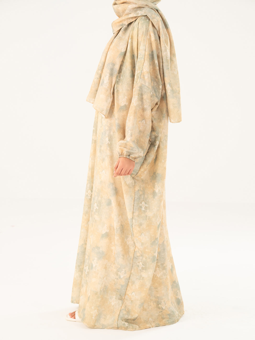 Pistachio Green Swiss Jacquard Salah Robe - AWP-LK-PD-919