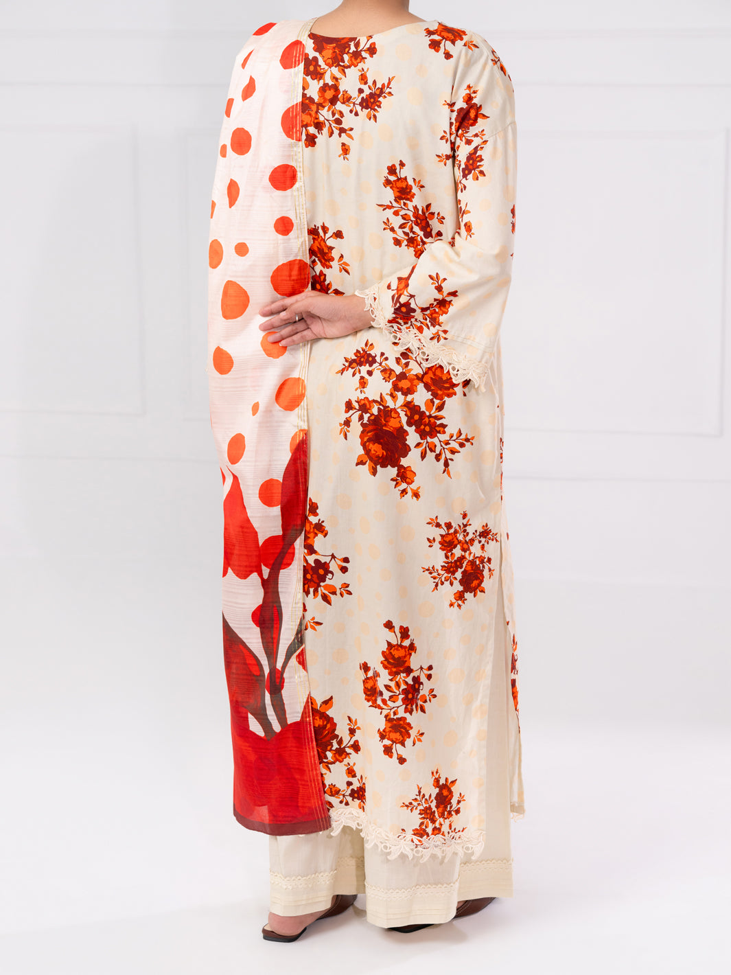 Cream Cambric 2Pc Unstitched - AWP-2PS-LKD-UN-903