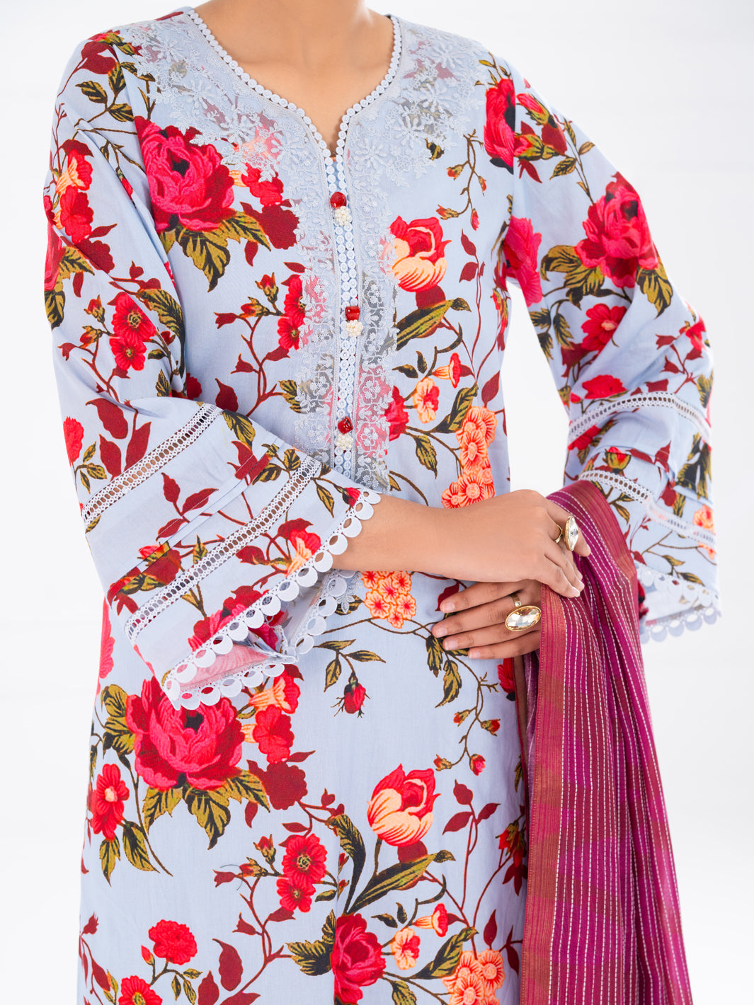 Multicolor Cambric 2Pc Unstitched - AWP-2PS-LKD-UN-905