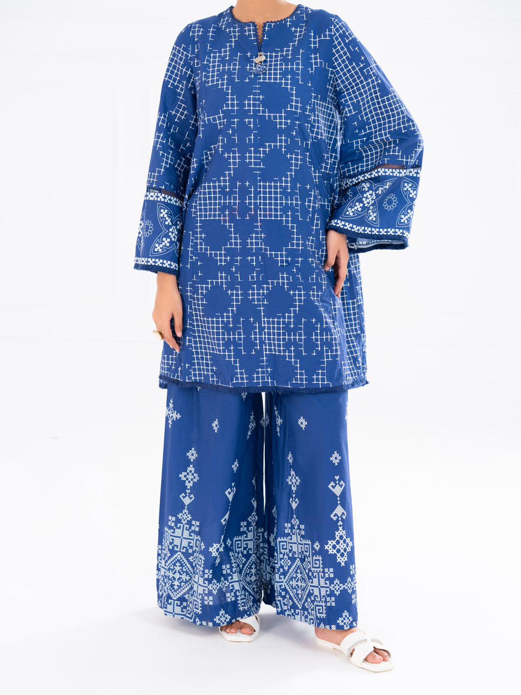 Blue Cambric 2Pc Stitched - AWP-2PS-LKS-898