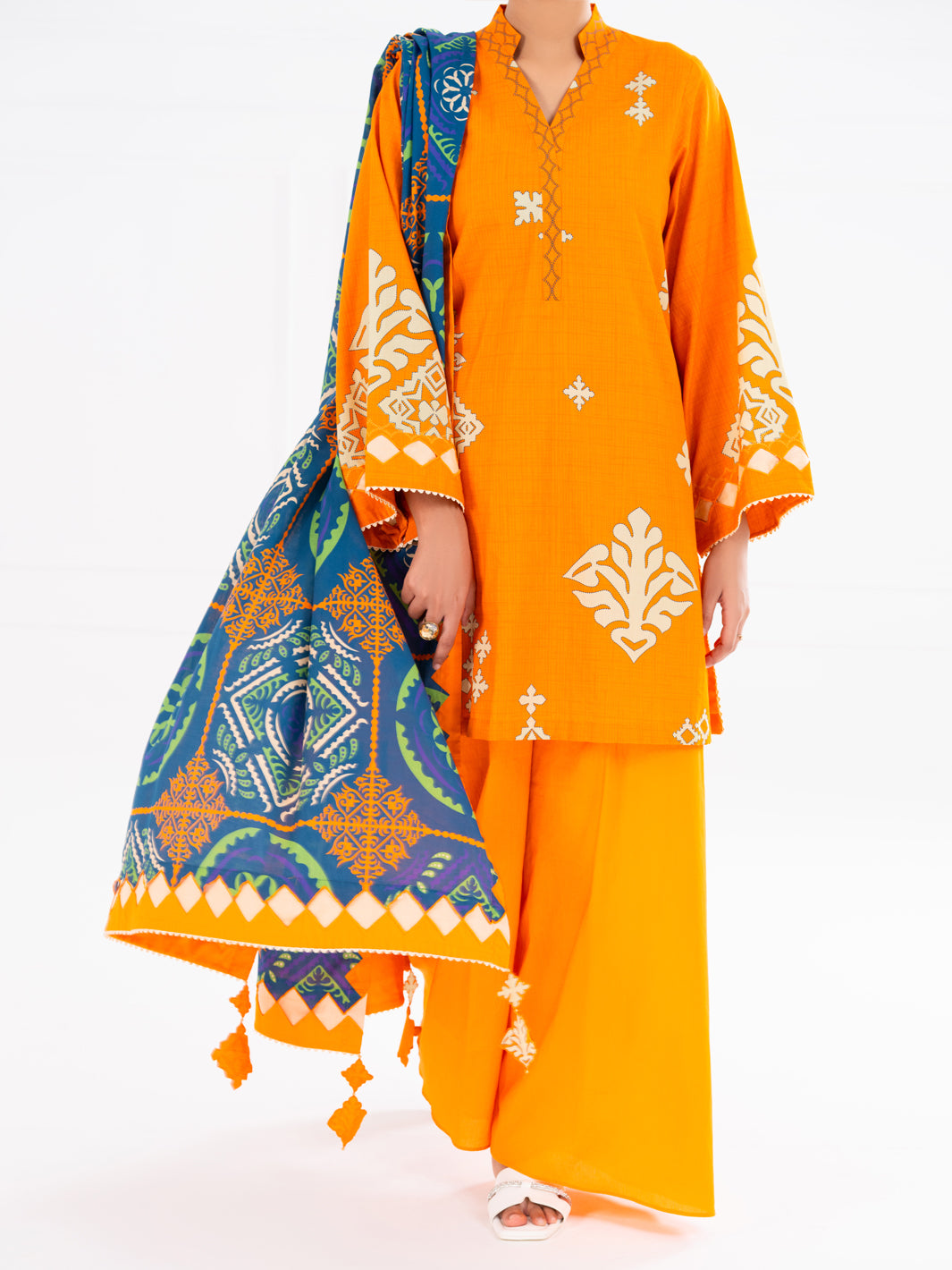 Mustard Cambric 2Pc Unstitched - AWP-2PS-SLKD-UN-834
