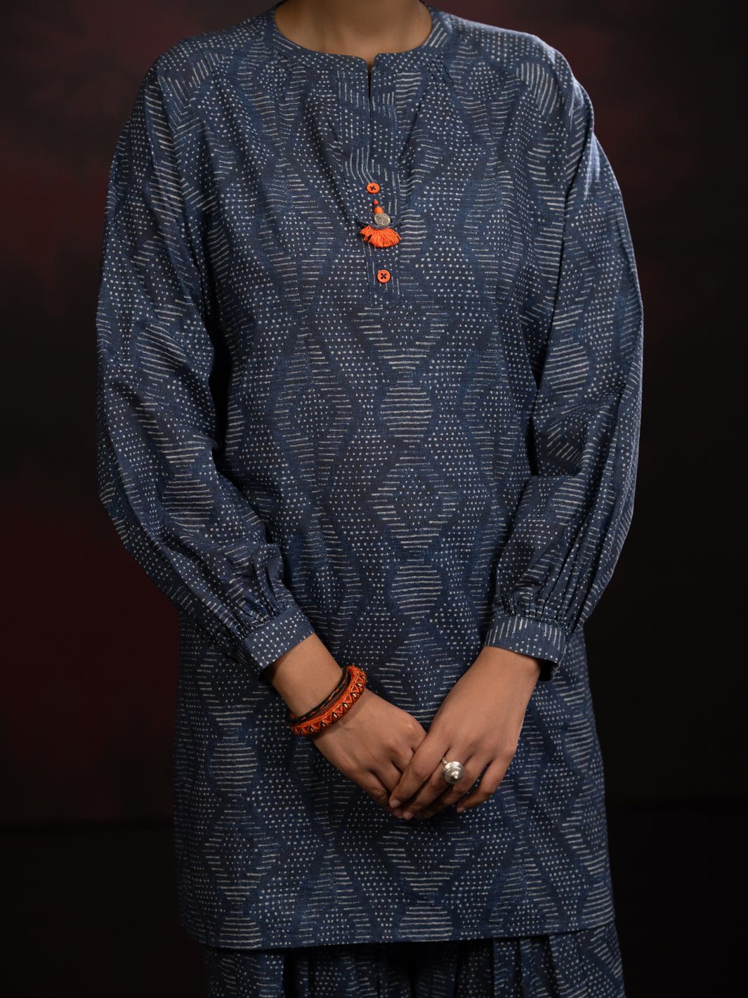 Charcoal Cambric 2Pc Stitched - AWP-2PS-SLKS-807