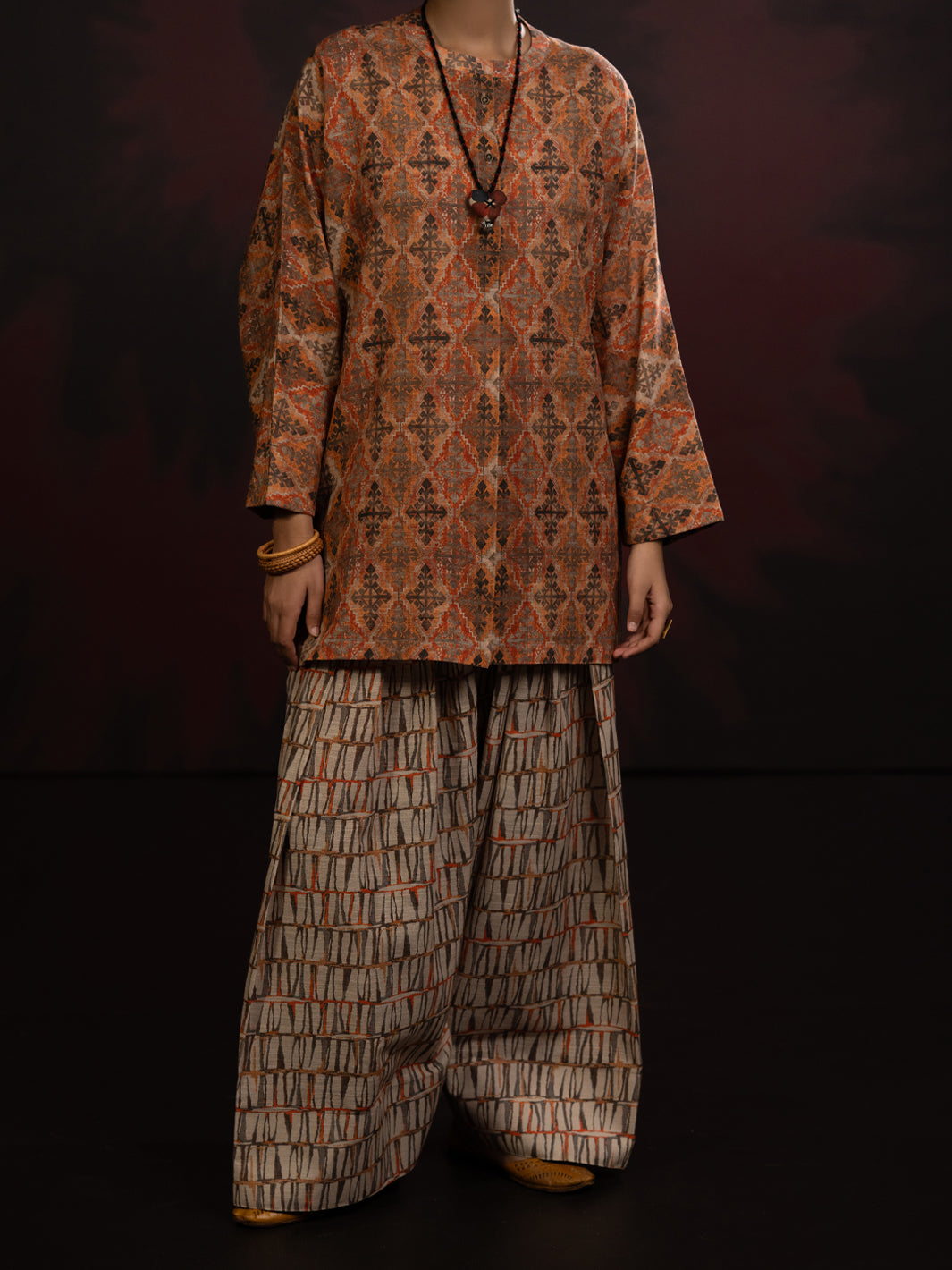 Copper Slub Khaddar 2Pc Stitched - AWP-2PS-LKS-812