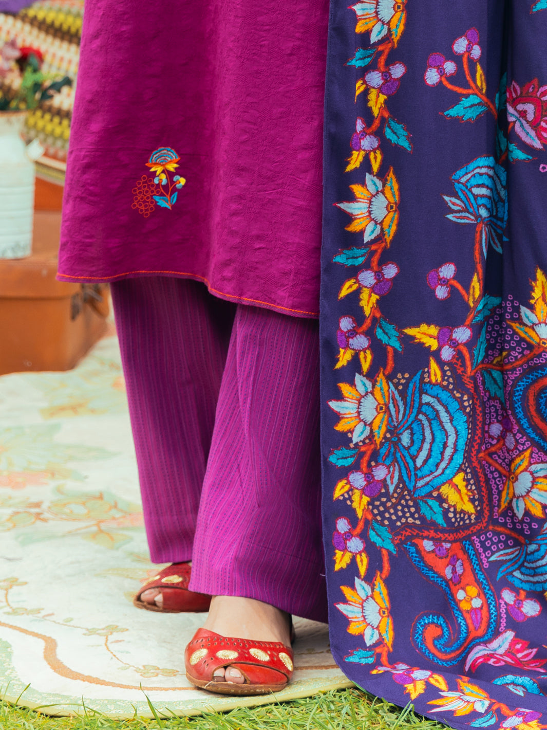 Magenta Dobby Trousers - AWP-T-623