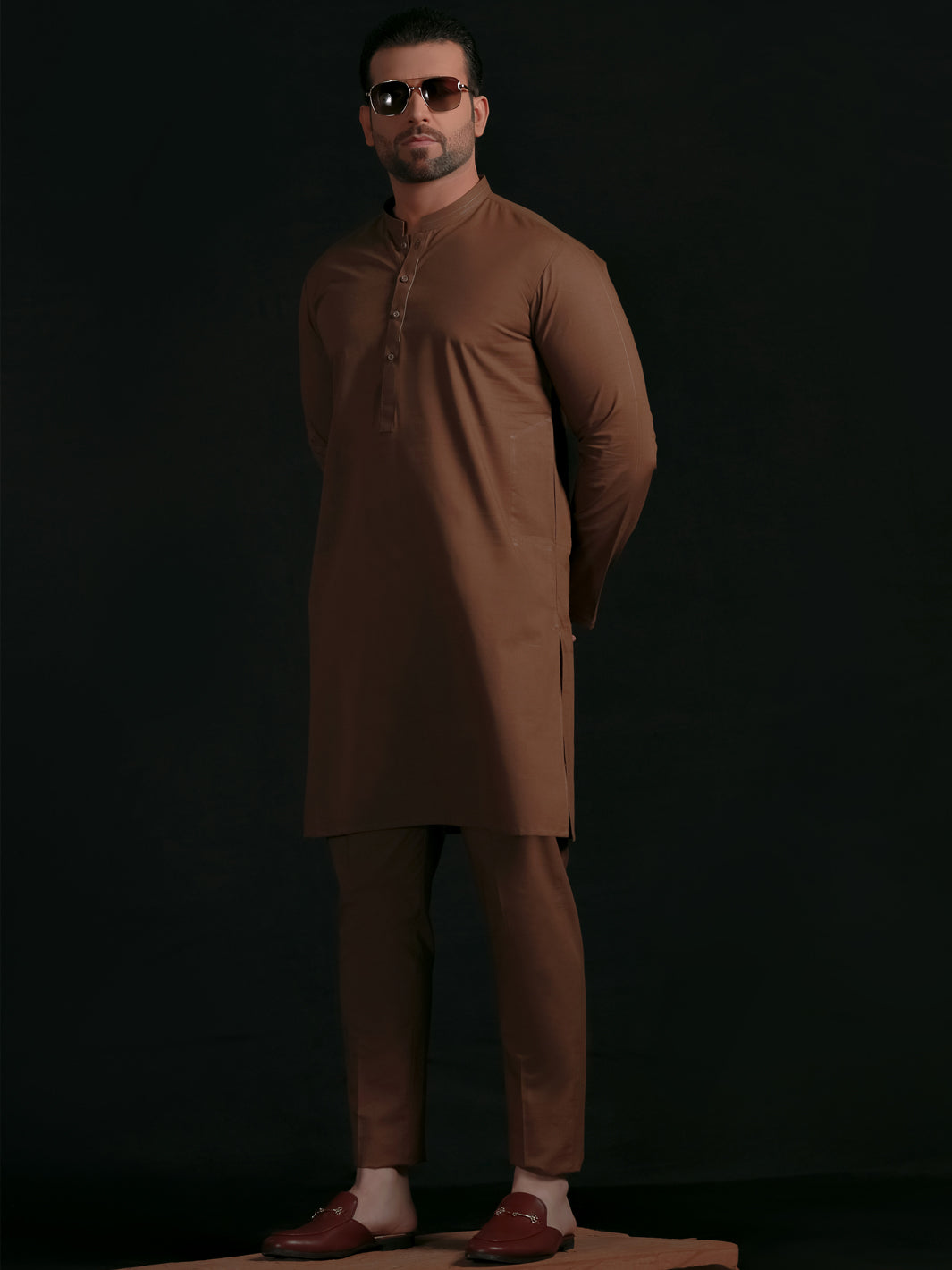 Brown Blended Men Unstitched Fabric - AL-Nizam-22