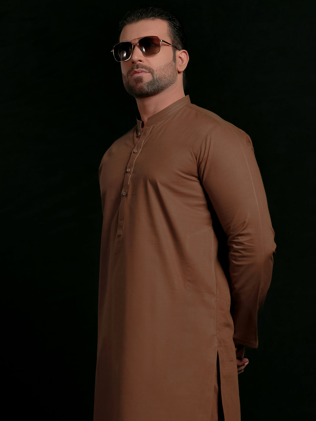 Brown Blended Men Unstitched Fabric - AL-Nizam-22