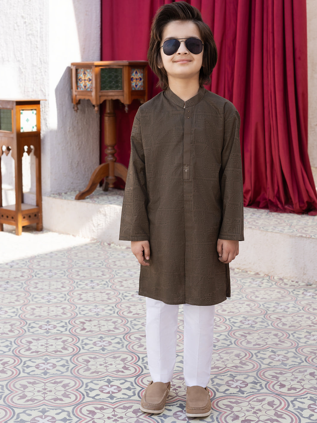 Kahi Green Cotton Kurta - ALBY-K-005